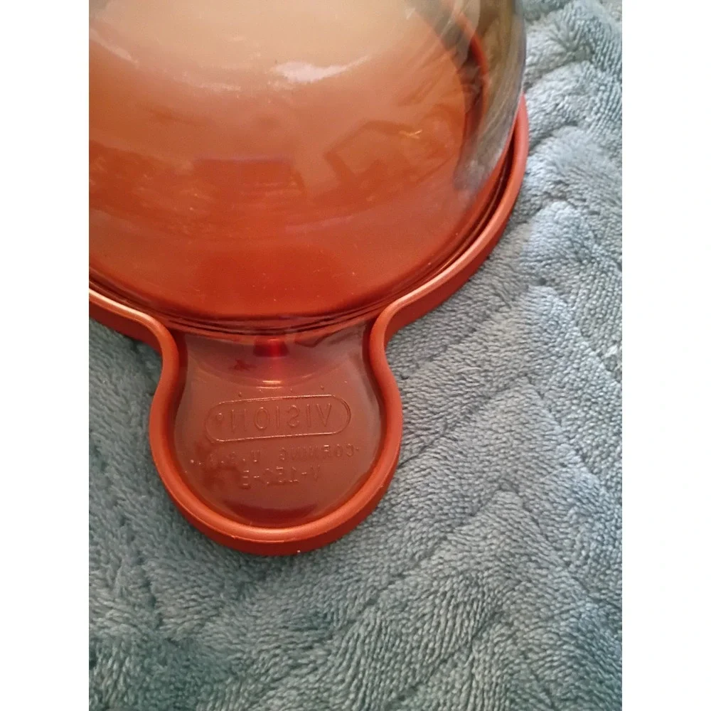 VTG Corning Visions V-150-B Heat 'n' Eat Amber Glass Bowl w/ Lid Cookware